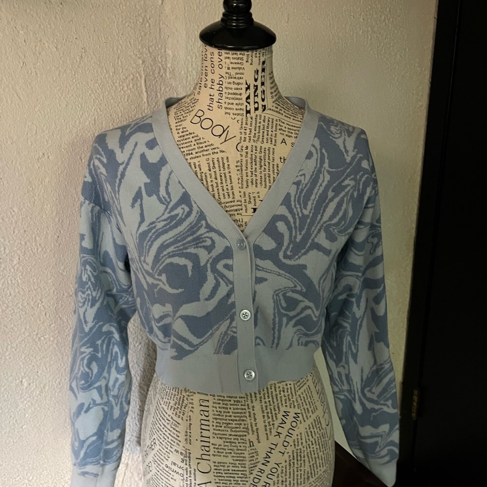 La Hearts Light Blue Knit Cardigan